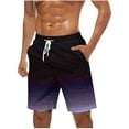 thumbnail image 1 of ZCFZJW Men's Summer Beach Swim Trunks Quick Dry Regular Fit Big and Tall Tie Dye Striped Print Hawaiian Boardshorts Lightweigth Elastic Waist Swiming Shorts with Pockets Purple M, 1 of 5