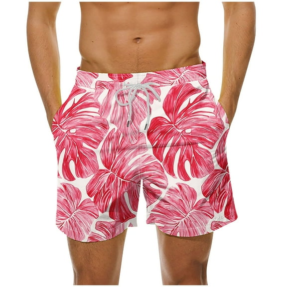 ZCFZJW Men's Swim Trunks 9" Quick Dry Bathing Suit Big & Tall Beach Swimsuits Trendy Summer Tropical Printed Beach Board Shors with Pockets Multicolor#03 M