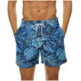 thumbnail image 1 of ZCFZJW Men's Swim Trunks 9" Quick Dry Bathing Suit Big & Tall Beach Swimsuits Trendy Summer Tropical Printed Beach Board Shors with Pockets Multicolor#05 XL, 1 of 6