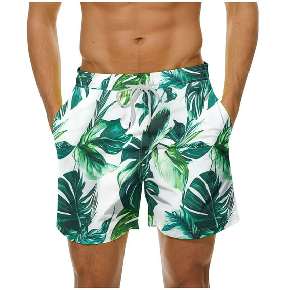 ZCFZJW Men's Swim Trunks 9" Quick Dry Bathing Suit Big & Tall Beach Swimsuits Trendy Summer Tropical Printed Beach Board Shors with Pockets Multicolor#10 L