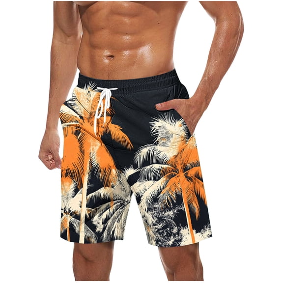 ZCFZJW Men's Swim Trunks Big and Tall Regular Fit Casual Tropical Printed Drawstring Elastic Waist Quick Dry Board Shorts Swimsuit Swimwear Bathing Suit Multicolor#05 XXXXL