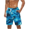 thumbnail image 1 of ZCFZJW Men's Swim Trunks Board Shorts Summer Tropical Drawstring Elastic Waist Beach Shorts Bathing Suit Beach Swimsuit Swimwear for Men - No Liner Multicolor#03 XXXXL, 1 of 5