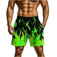 thumbnail image 1 of ZCFZJW Men's Swim Trunks Elastic Waistband Board Shorts Cute 3D Flame Printed Summer Quick Dry Swimsuit Swimwear Holiday Party Bathing Suit with Pockets Green XXXL, 1 of 9