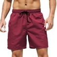 thumbnail image 1 of ZCFZJW Men's Swim Trunks Quick Dry Beach Shorts with Zipper Pockets and Mesh Lining Big and Tall Regular Fit Casual Drawstring Waist Bathing Suit Wine XL, 1 of 9