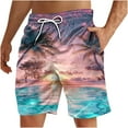 thumbnail image 1 of ZCFZJW Men's Swim Trunks Quick Dry Board Shorts Swimsuit Swimwear Bathing Suit Summer Casual Tropical Palm Tree Print Elastic Waist Athletic Short Pants with Pockets Multicolor#08 S, 1 of 4