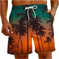 thumbnail image 1 of ZCFZJW Men's Swim Trunks with Pockets Tropical Palm Tree Sunset Print Summer Stretch Beach Board Shorts Drawstring Swimsuit Orange#02 XXL, 1 of 5