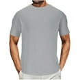 thumbnail image 1 of ZCFZJW Men's T Shirt Short Sleeve Crew Neck Athletic Workout T-Shirt Casual Summer Classic Basic Cotton Tee Shirts Tops Gray XXXL, 1 of 5