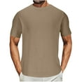 thumbnail image 1 of ZCFZJW Men's T Shirt Short Sleeve Crew Neck Athletic Workout T-Shirt Casual Summer Classic Basic Cotton Tee Shirts Tops Khaki XXXL, 1 of 5