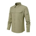 thumbnail image 1 of ZCFZJW Men's Tactical Shirts Quick Dry UV Protection Breathable Solid Color Long Sleeve Hiking Fishing Button Shirts with Pockets Army Green M, 1 of 7