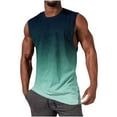 thumbnail image 1 of ZCFZJW Men's Tank Tops Quick Dry Workout Swim Beach Shirts Sleeveless Tie Dye Gradient Print Shirts for Bodybuilding Gym Fitness Training Army Green S, 1 of 4