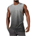 thumbnail image 1 of ZCFZJW Men's Tank Tops Quick Dry Workout Swim Beach Shirts Sleeveless Tie Dye Gradient Print Shirts for Bodybuilding Gym Fitness Training Gray M, 1 of 4