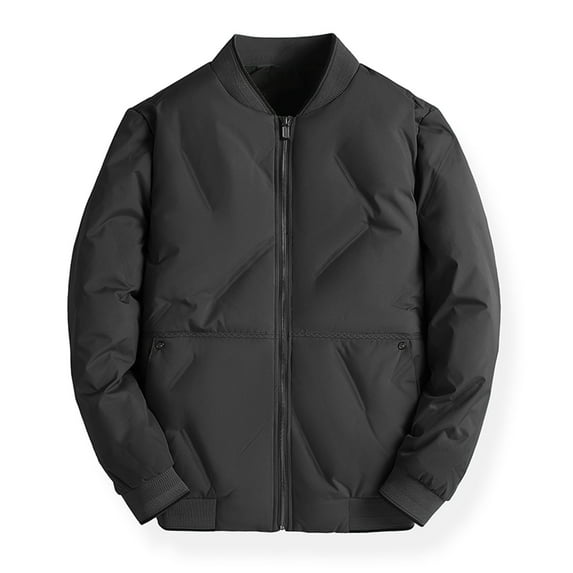 ZCFZJW Men's Thick Puffer Padded Jacket Quilted Lined Winter Casual Windproof Water-Resistant Bomber Jackets Big and Tall Warm Windbreaker Coats Black XL