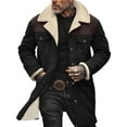 thumbnail image 1 of ZCFZJW Men's Thicken Suede Jacket Handsome Retro Suede Jackets Casual Warm Multi Pocket Zip Long Sleeve Padded Trench Coat Tops L, 1 of 7