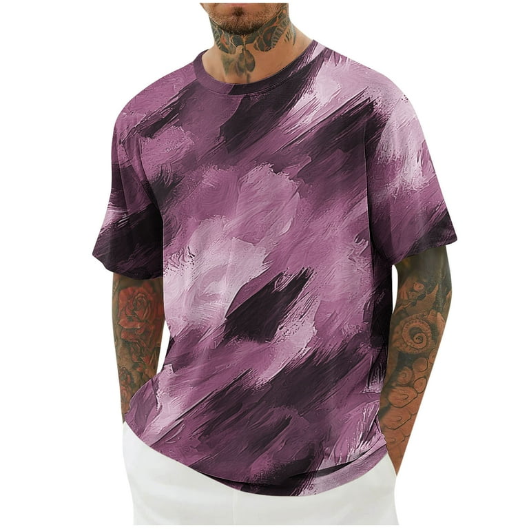 ZCFZJW Men's Tie Dye T-Shirt Lightweight Oversized Gradient ZCFZJW Men's Tie Dye T-Shirt Lightweight Oversized Gradient
