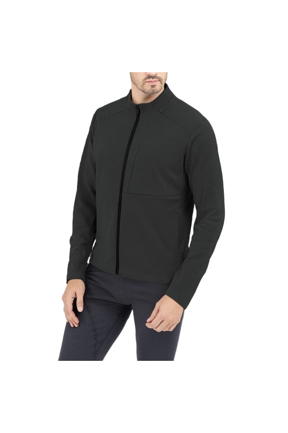Men's Track Jacket Full Zip up Long Sleeve Running Athletic Jacket Lightweight Workout Quick Dry Mock Neck Jackets with Pockets Outdoor Sports Black XXXL