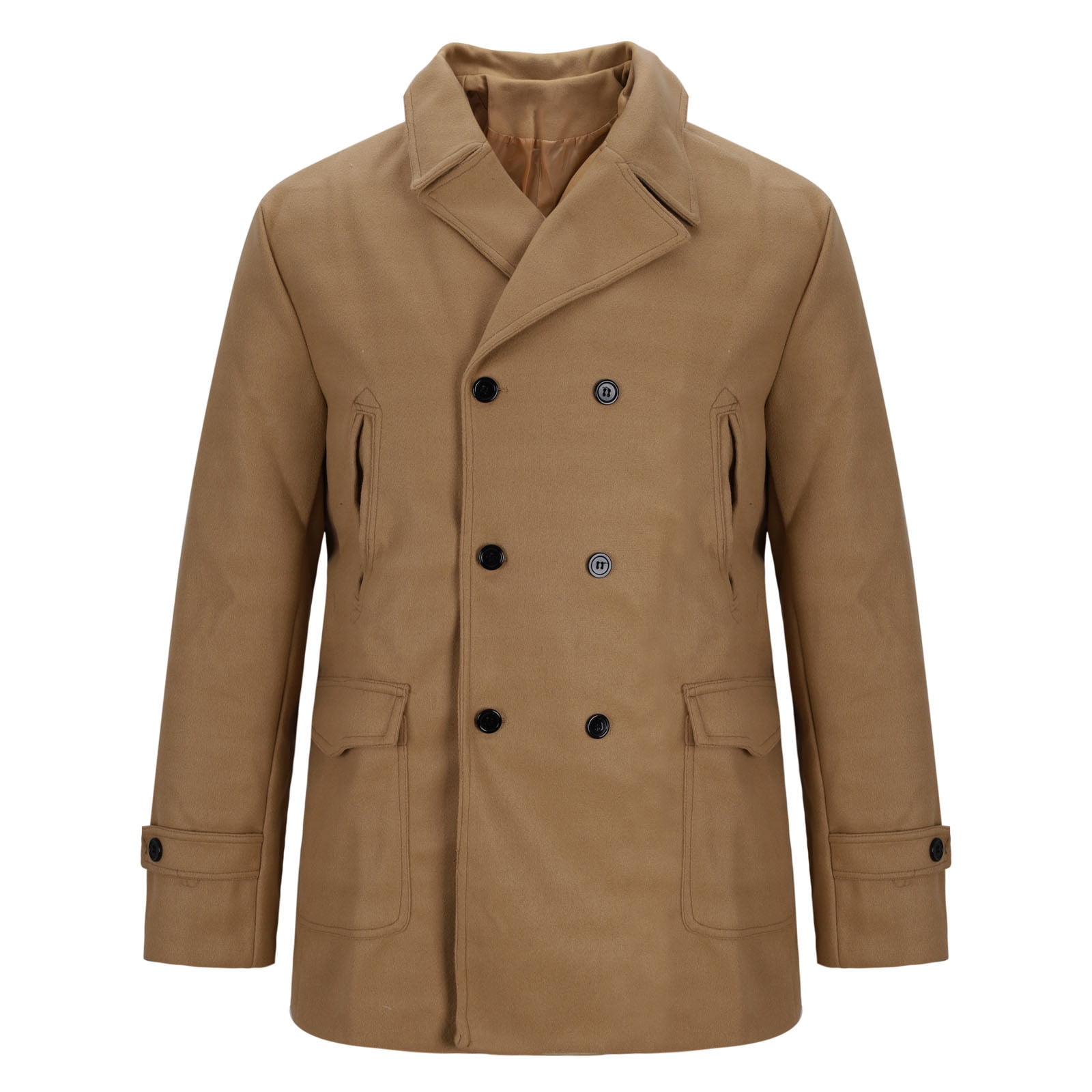 ZCFZJW Men's Trench Coat Slim fit Double Breasted Belted