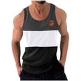 thumbnail image 1 of ZCFZJW Men's Tropical Palm Tree Print Workout Sleeveless Striped Color Block Shirts Quick Dry Swim Beach Muscle Gym Running Athletic Tank Top Dark Gray L, 1 of 5