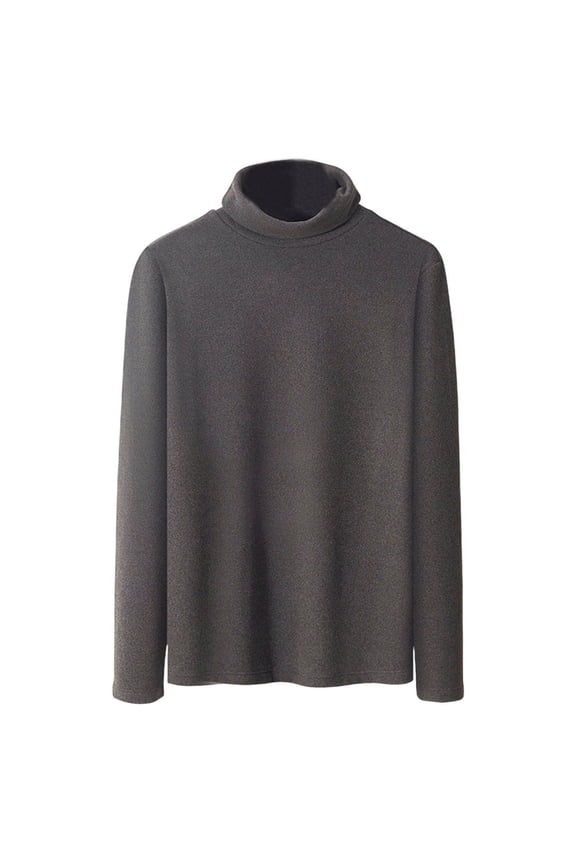 Men's Turtleneck Long Sleeve Turtle Neck Shirts Fall Basic Solid Color Lightweight Undershirt Thermal Pullover Sweater Tops Dark Gray M