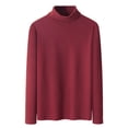 thumbnail image 1 of ZCFZJW Men's Turtleneck Long Sleeve Turtle Neck Shirts Fall Basic Solid Color Lightweight Undershirt Thermal Pullover Sweater Tops Wine M, 1 of 6