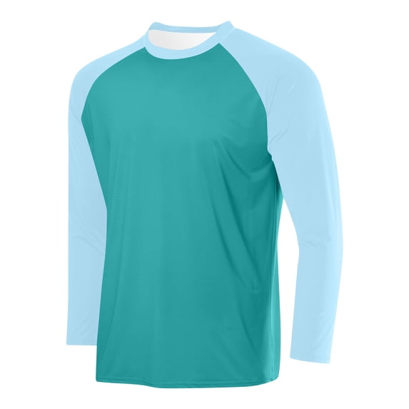 ZCFZJW Men's UV Sun Protection UPF 50+ Shirts Lightweight Raglan Long Sleeve Rash Guard Workout Quick Dry Shirt for Hiking Fishing Swimming Mint Green XXL