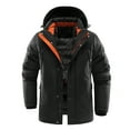 thumbnail image 1 of ZCFZJW Men's Warm Parka Jacket Winter Snow Coat with Detachable Hood Long Sleeve Casual Full Zipper Cotton Padded Jackets Thickening Warm Outwear Coats with Multi-Pockets Black XL, 1 of 8