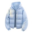 thumbnail image 1 of ZCFZJW Men's Waterproof Ski Jacket 2 in 1 Winter Snow Coat Windproof Drawstring Full Zip up Long Sleeve Hooded Mountain Raincoat Fleece Liner Outwear Tops with Pockets Light Blue XL, 1 of 6