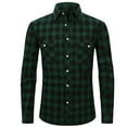 thumbnail image 1 of ZCFZJW Men's Western Two Pockets Work Shirt Regular Fit Pearl Snap Button Up Casual Cowboy Buffalo Plaid Long Sleeve Shirts Army Green M, 1 of 3