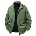 thumbnail image 1 of ZCFZJW Men's Windproof Bomber Jacket Lightweight Full Zip up Long Sleeve Stand Collar Windbreaker Outdoor Golf Fashion Coat with Multi-Pockets Army Green XXXXL, 1 of 9