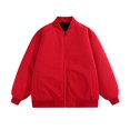 thumbnail image 1 of ZCFZJW Men's Winter Lightweight Bomber Jackets Water Resistant Fall Casual Long Sleeve Windbreakers Quilted Full Zip Windproof Work Coats with Pockets Red XL, 1 of 6