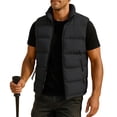 thumbnail image 1 of ZCFZJW Men's Winter Lightweight Puffer Vest Big and Tall Regular Fit Casual Full Zip up Sleeveless Outwear Jacket Casual Puffy Vests with Pockets Black XXXXL, 1 of 10