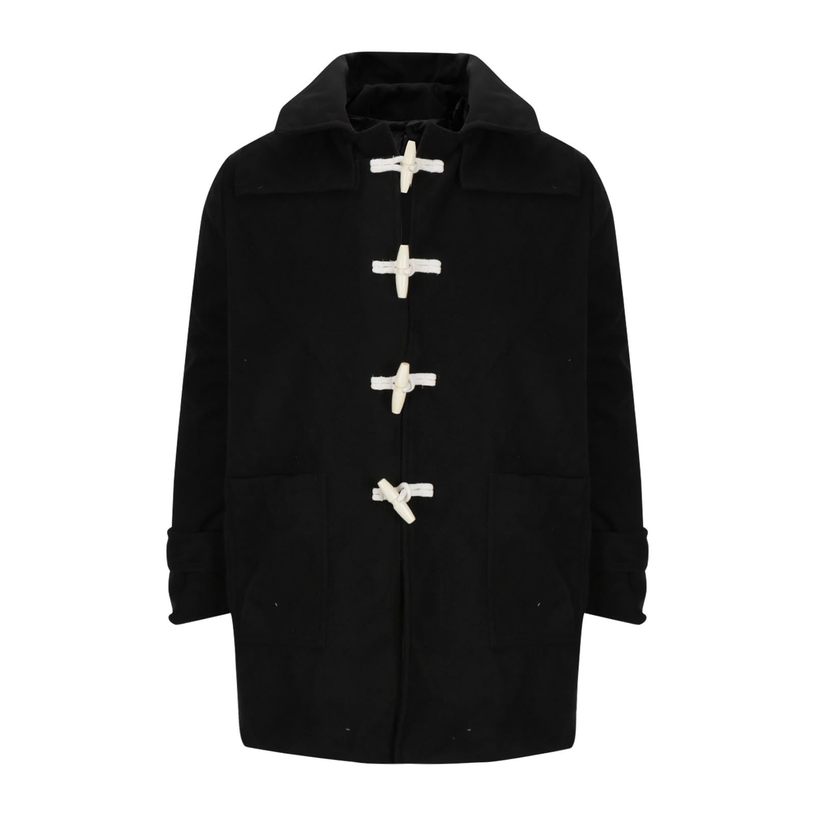 ZCFZJW Men's Winter Pea Coat Casual Woolen Trench Coat Stand