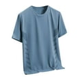 thumbnail image 1 of ZCFZJW Men's Workout Shirts Lightweight Quick Dry Moisture Wicking Short Sleeve Mesh Athletic T-Shirts Trendy Basic Solid Color Activewear Tops Blue XL, 1 of 7