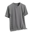 thumbnail image 1 of ZCFZJW Men's Workout Shirts Lightweight Quick Dry Moisture Wicking Short Sleeve Mesh Athletic T-Shirts Trendy Basic Solid Color Activewear Tops Dark Gray XXL, 1 of 4