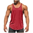 thumbnail image 1 of ZCFZJW Men's Workout Stringer Tank Tops Lightweight Summer Athletic Quick Dry Y-Back Tops Bodybuilding Muscle Shirts for Gym Wine L, 1 of 7
