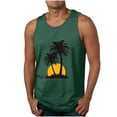thumbnail image 1 of ZCFZJW Men's Workout Tank Top Gym Running Sleeveless Tropical Palm Tree Print Shirts Muscle Athletic Quick Dry Fitness Training Sport Swim T-Shirt Green M, 1 of 5
