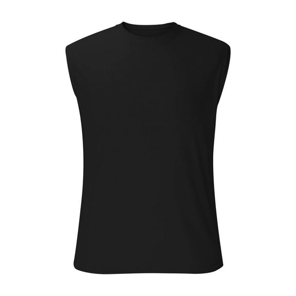 ZCFZJW Men's Workout Tank Tops UPF 50+ Swim Shirts Quick Dry Running Sleeveless UV Protection Muscle Tees Basic Athletic T-Shirts Black M