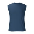 thumbnail image 1 of ZCFZJW Men's Workout Tank Tops UPF 50+ Swim Shirts Quick Dry Running Sleeveless UV Protection Muscle Tees Basic Athletic T-Shirts Navy L, 1 of 5