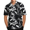 thumbnail image 1 of ZCFZJW Mens 100% Cotton Hawaiian Shirts Big and Tall Button Down Short Sleeve Beach Shirts Summer Casual Tropical Print Aloha Holiday Shirts Z03-Black L, 1 of 7