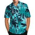thumbnail image 1 of ZCFZJW Mens 100% Cotton Hawaiian Shirts Big and Tall Button Down Short Sleeve Beach Shirts Summer Casual Tropical Print Aloha Holiday Shirts Z05-Blue XXXXL, 1 of 7