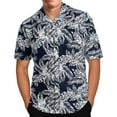 thumbnail image 1 of ZCFZJW Mens 100% Cotton Hawaiian Shirts Big and Tall Button Down Short Sleeve Beach Shirts Summer Casual Tropical Print Aloha Holiday Shirts Blue L, 1 of 7