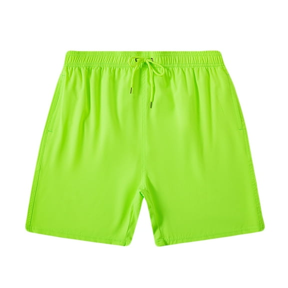 ZCFZJW Mens Beach Swim Trunks Lightweight Casual Solid Color Drawstring Elastic Waist Board Shorts with Pockets Quick Dry Swimwear Bathing Suit Green XXL