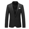 thumbnail image 1 of ZCFZJW Mens Blazers Slim Fit Business Casual Men Suit Sport Coat One Button Single Breasted Travel Blazer Lightweight Suit Jacket for Wedding Formal Black XXXL, 1 of 6