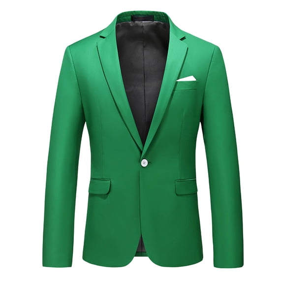 ZCFZJW Mens Blazers Slim Fit Business Casual Men Suit Sport Coat One Button Single Breasted Travel Blazer Lightweight Suit Jacket for Wedding Formal Green XXXXL