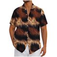 thumbnail image 1 of ZCFZJW Mens Button Down Beach Hawaiian Shirts Casual Leopard Printed Summer Short Sleeve Collared T-Shirts Trendy Regular Fit Holiday Outfit Clothes Multicolor#08 L, 1 of 5