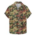 thumbnail image 1 of ZCFZJW Mens Camo Button Down Hawaiian Shirts Casual Short Sleeve Button Down Graphic Holiday T-Shirts Loose Regular Fit Cotton Tees Tops Multicolor#01 L, 1 of 5