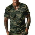 thumbnail image 1 of ZCFZJW Mens Camo Shirts Loose Lightweight Casual Summer Short Sleeve V Neck Big and Tall Regular Fit Graphic Tees Shirt Tops Camouflage XXL, 1 of 8
