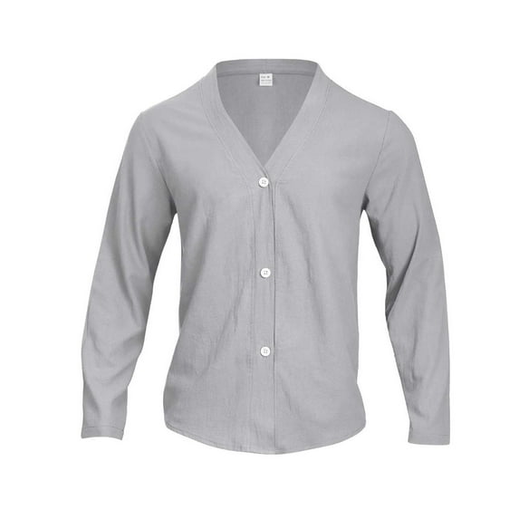 ZCFZJW Mens Cardigan Sweaters with Buttons V Neck Loose Sweater Fall Spring Casual Lightweight Button Down Knitted Cardigan Sweater Tops Gray L