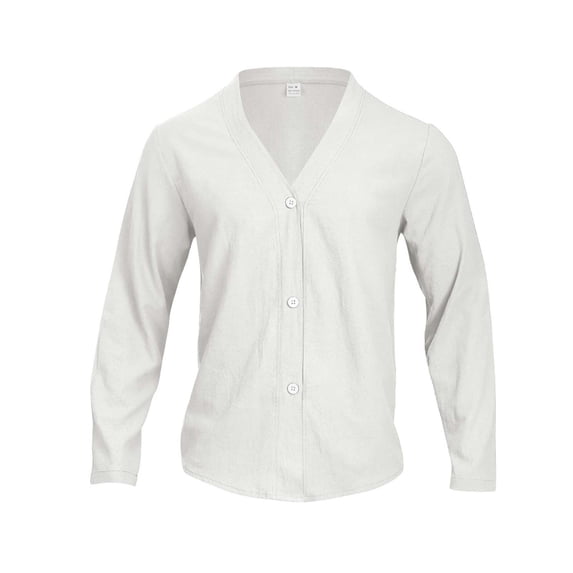 ZCFZJW Mens Cardigan Sweaters with Buttons V Neck Loose Sweater Fall Spring Casual Lightweight Button Down Knitted Cardigan Sweater Tops White S