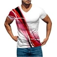 thumbnail image 1 of ZCFZJW Mens Casual 3D Printing T-Shirts Big and Tall Regular Fit Graphic Tee Shirts Summer Short Sleeve Trendy V Neck Pullover Tshirt Tops Z01-Red XXXXXL, 1 of 4