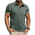 thumbnail image 1 of ZCFZJW Mens Casual Atheltic Workout Shirts Classic Short Sleeve Quater Button up Henley Shirts Fashion Cotton Tops with Pockets Green XL, 1 of 9